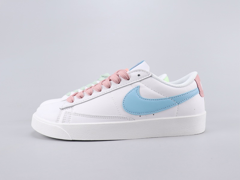 2020 Nike Blazer Low Le White Pink Blue Shoes For Women